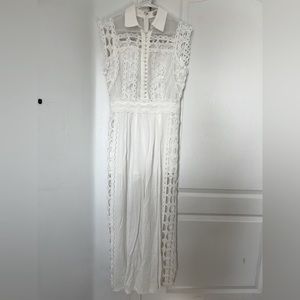 White lace white jumpsuit